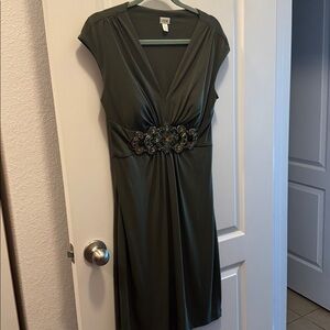 “CACHE” Jeweled Sleeveless Dress